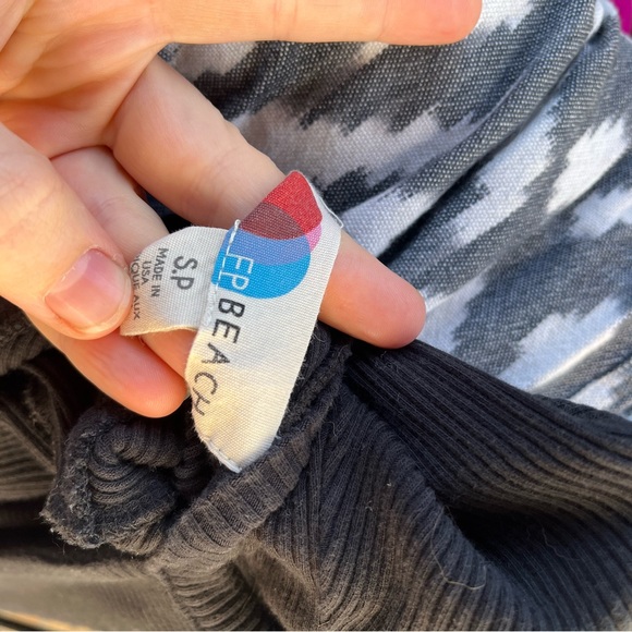 Free People Beach Ribbed Black Mini Dress small - Picture 5 of 5